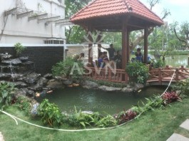 Toàn cảnh thi công hồ cá koi Vincom, Long Biên