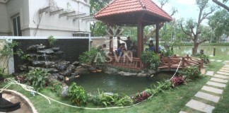 Toàn cảnh thi công hồ cá koi Vincom, Long Biên