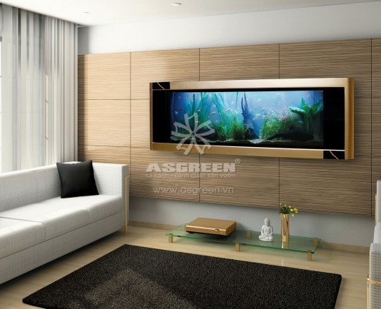 Bể cá treo tường, sản phẩm nội thất phong thủy và hiện đại